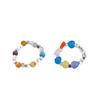 Nuevo Anillo de Plata con Forma de Corazón de Color Dopamina al por Mayor Nicho Japonés y Coreano Versátil Simple Elástico Anillo de Perlas para Mujer