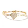 Pulseira de Corrente de Tênis Amorosa Cravejada com Pedras Quentes Transfronteiriça Criativa de Alto Nível Versátil de Cobre Pulseira de Luxo Leve Atacado