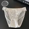 Suaves como Siempre~ Bragas de Encaje para Mujer, Estilo Japonés Caladas Sexy Deseo Puro Satinadas de Seda de Hielo con Abertura Alta para Mujer