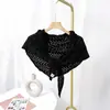 Bufanda triangular de otoño e invierno, chal de lana tejido, bufanda para mujer, bufanda coreana, todo-partido, chal de doble uso, capa