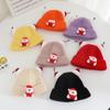 Gorro Navideño Lindo de Invierno Gorro de Lana para Niños Color Sólido Cálido Gorro de Punto para Bebés de 2 a 7 Años Exportación