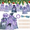 Nuevo Navideño Transfronterizo Bolsa Colgante de Dulces para Niños Decoración Navideña Bolsa Calendario de Adviento Bolsa de Lino de Cuenta Regresiva