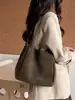 Bolsa Saco Casual Vintage 2026 Novo Modelo Nicho Couro Bovino Fosco Bolsa de Ombro Couro Camurça Genuíno Bolsa de Ombro Casual