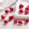 Simulación de pequeña cabeza de rosa, mini flor falsa, sombrero de paja, pinza para el cabello, flor decorativa, bricolaje, accesorios de material floral para la muñeca
