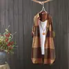 Camisa a Cuadros Transfronteriza para Mujer, Ropa con Protección Solar para Primavera y Verano, Chaqueta Delgada Holgada Retro Estilo Coreano, Camisa Artística de Algodón y Lino Estilo Hong Kong