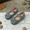 Zapatos de Princesa con Lazo Elegantes y Femeninos para Niñas, Zapatos de Bebé Lindos y Versátiles, Zapatos Pequeños de Cuero Cómodos con Suela Blanda