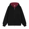 Moletom pesado estilo americano, moletom de camada dupla para comércio exterior, cardigã sweatshirt masculino moderno de outono com caimento solto e zíper duplo, feito sob medida