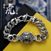 Pulsera Año del Tigre Año de Nacimiento Cabeza de Tigre Zodiaco Pulsera para Hombre Plata de Ley Moderna Personalidad Masculina Agresiva Liderazgo Joyería Gruesa de Plata para Hombre