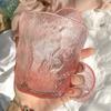 Ins Retro Escandinavo Vidro Glacial Doméstico Alto Nível Relevo Padrão Martelado Taça de Vinho Xícara de Chá Xícara de Suco Xícara de Café