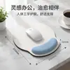 Mouse pad ergonômico com apoio de pulso de design personalizado, com acolchoamento de esponja macia, adequado como presente para uso no escritório; conjunto de apoio de pulso redondo coberto de tecido e apoio de teclado