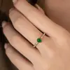 Nuevo Anillo de Turmalina en Polvo Natural de Alta Imitación Transfronterizo Estilo Japonés y Coreano Lujo Ligero Diseño de Nicho Anillo Abierto Versátil para Mujer