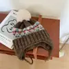 Chapéus de Inverno Infantis para Meninos e Meninas, Chapéus de Tricô Espessos Quentes à Prova de Vento, Estilo Coreano Versátil Chapéus Lei Feng de Proteção Auricular Tendência