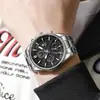 Relógio de Pulso Masculino de Quartzo Moda Simples Tendência Cross-border Venda Quente 2026 Novo Modelo Pulseira de Aço Relógio Falso com Três Olhos