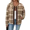 Comercio Exterior 2026 Otoño e Invierno Nueva Ropa para Mujer Europea y Americana Cuadros Melange Chaqueta Cardigan Casual Transfronterizo Chaqueta Corta Top
