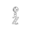 Pulseira de aço inoxidável com pingentes de letra de luxo 26 letras com zircônia transparente requintada A-Z Acessórios para joias DIY