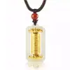 Colgante con Tubo de la Fortuna de Jade Incrustado en Oro, Colgante de la Fortuna de Jade Blanco y Jade Negro, Regalo Popular en Transmisiones en Vivo de Kuaishou y Douyin