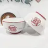 Louças de Mesa Cerâmicas Domésticas de Alta Qualidade em Estilo Desenho Animado Fofo com Pintura Esmaltada em Alta Temperatura, Incluindo Vários Tigelas de Arroz e Pratos