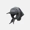 Pañuelo para la cabeza estilo Jennie con correa, Versión coreana para mujer, Sombrero de protección solar transpirable de secado rápido en color liso para primavera y verano