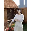 Camiseta de Manga Larga Ligeramente Transparente [Buena Calidad] para Mujer en Verano Diseño con Cordones Delgada Holgada Protección Solar Blusa