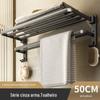 Rack de Toalha de Banheiro Cinza Chumbo Sem Perfuração Rack de Armazenamento de Banheiro de Luxo Leve Armazenamento de Roupas Montado na Parede Rack de Toalha de Banho