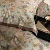 2 Juegos de Ropa de Cama de Algodón Impresos Digitalmente de Gama Alta Estilo Americano, Amigables con la Piel, Aptos para Dormir Desnudo, Juego de Cuatro Piezas de Algodón Largo para Finales de Otoño
