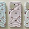 Oso Adorable con Lazo, Soporte Magnético para Funda de Teléfono Apple 18 Promax, Adecuado para 17 Pro, Succión Magnética Wave 16