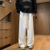 Pantalones talla extra grande para hombres gordos de 300 jin, altos, alargados, de pierna ancha, pantalones casuales de pana estilo retro americano