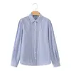 Ropa de Mujer de Comercio Exterior 2026 Moda Europea y Americana Versátil Holgada de Botón Único Cuello Polo Algodón Manga Larga para Mujer M86978