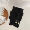 Calça Infantil de Nove Pontos para Meninas para Primavera e Outono, Legging Infantil Floral de Malha de Algodão Penteado, Legging Infantil para Bebês Roupas de Exterior para Meninas