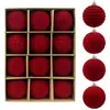 Enfeites de Natal aveludados mais vendidos da Amazon, 6/8/10cm, decorações de árvore de Natal veludo cor de vinho, bolas decorativas de Natal