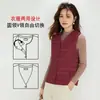 Novo colete feminino sem gola com forro de plumas e decote em V, jaqueta leve de plumas, jaqueta quente, colete plus size, gola redonda
