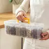 Caja de Almacenamiento de Plástico para Especias con Asa Organizador para Gabinete de Cocina Contenedor Hermético de Grado Alimenticio para Condimentos para Uso en el Hogar