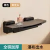 Grifo Mezclador de Cobre para Bañera de Baño, Grifo Triple de Agua Caliente y Fría, Grifo Cascada para Ducha