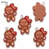 70 Pingentes DIY Série de Natal em Resina Papai Noel e Boneco de Neve, Pingente de Chaveiro de Pulseira Enfeites Decorativos W462