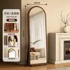 Espejo de cuerpo entero estilo vintage para uso doméstico, espejo de alta gama de lujo ligero, espejo de pie para pared, espejo de tocador retro para el dormitorio de las niñas, popular en línea