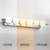 Luz frontal de espelho LED transfronteiriça, luminária de parede simples estilo nórdico para banheiro e quarto em aço inoxidável, luminária de parede para banheiro