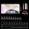 Caixa com 100 Peças de Unhas para Manicure, Unhas Postiças Transparentes de Aplicação Total e Meia Aplicação, Unhas para Manicure Totalmente Foscas e Meio Foscas