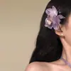 Pasador de Pelo Morado Súper de Hada, Pasador Lateral Estilo Festivo, Accesorio de Pelo con Atmósfera Floral, Súper de Hada