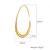 Brincos de Argola Versáteis da Moda Ouro 18K Maciço Aço Inoxidável Brincos Laço Formato C Feminino Atacado Presilhas de Orelha Fada