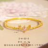 Tienda de Oro Mismo Estilo Oro Arena Chica Mágica Circonita Rosa Cierre de Ala Pulsera Anillo Dedo Anillo para el Día de San Valentín Chino Mujeres