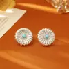Brincos de Tarraxa Pequenos de Margarida Turquesa Azul de Alta Qualidade Moda Simples Fresco Doce Temperamento Ornamentos de Orelha Acessórios Estilo Retrô