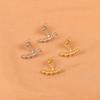 Pendientes de Aguja de Plata S925, Mismo Estilo que el Príncipe Wen, Uso Bidireccional, Colgantes Traseros, Pendientes de Botón Pequeños Redondos con Forma de Grano y Forma de Abanico para Mujer 584