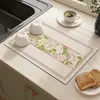 Alfombrilla de drenaje para cocina vintage, alfombrilla para secar vajilla y control de agua, alfombrilla antideslizante para encimera, aislante térmico de tierra de diatomeas, posavasos absorbente