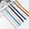 Alça de etiqueta de bagagem colorida em couro PU, corda para pendurar mala, pulseira multi-colorida, alça pequena de couro para bolsas, atacado em estoque