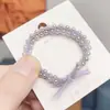Pulseira de Corda de Cabelo com Pérolas Tecida à Mão Elástico de Dupla Finalidade Anel de Cabelo Morandi Corda de Cabeça Feminina Personalizada Elástico de Corda com Contas