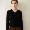 Nuevo suéter de punto de cachemira pura para otoño e invierno, jersey holgado para mujer, top básico versátil de color liso