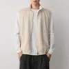 Chal de Lino y Lyocell de Alta Gama para Hombre Momeike, Nueva Chaqueta sin Mangas de Doble Cara 81687
