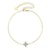 Pulseira de Trevo de Quatro Folhas Popular Transfronteiriça com Moissanita para Mulheres, Pulseira Versátil e Simples de Prata Esterlina S925, Joia Semelhante às Usadas por Celebridades da Internet