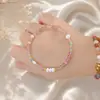 Pulsera de Cristal de Fresa Natural con Cristal Amarillo, Aguamarina, Perlas de Lujo Ligero, Pulsera de Cuentas Pequeñas de 14K para Mujeres con Piedras Trituradas