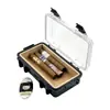 Humidor para Cigarros con Tapa Transparente y Forro de Madera de Cedro, al por Mayor de Fábrica, Portátil para Exteriores, Sellado, Impermeable, Caja de Viaje para Cigarros